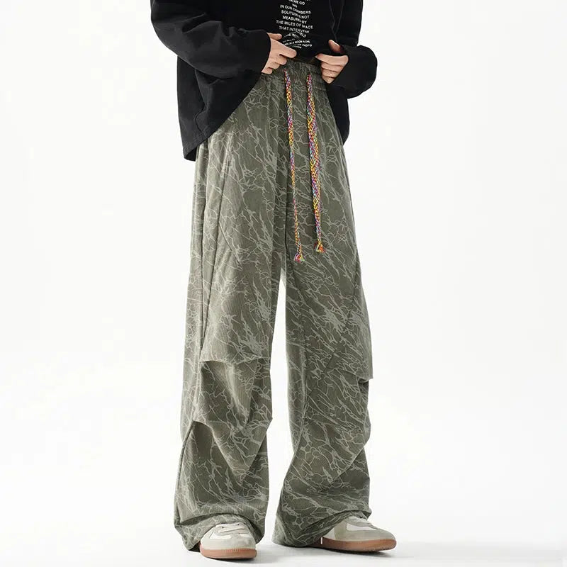 Wide-Leg Drawstring Waist Pants