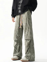 Wide-Leg Drawstring Waist Pants