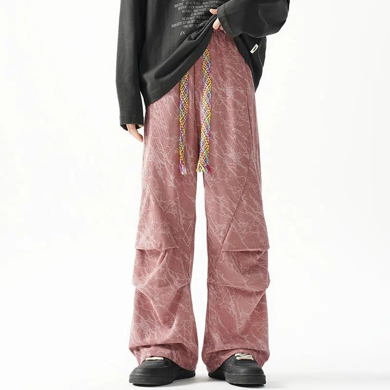 Wide-Leg Drawstring Waist Pants