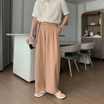 Wide-Leg High-Waist Pleated Pants