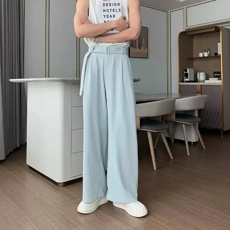 Wide-Leg High-Waist Pleated Pants