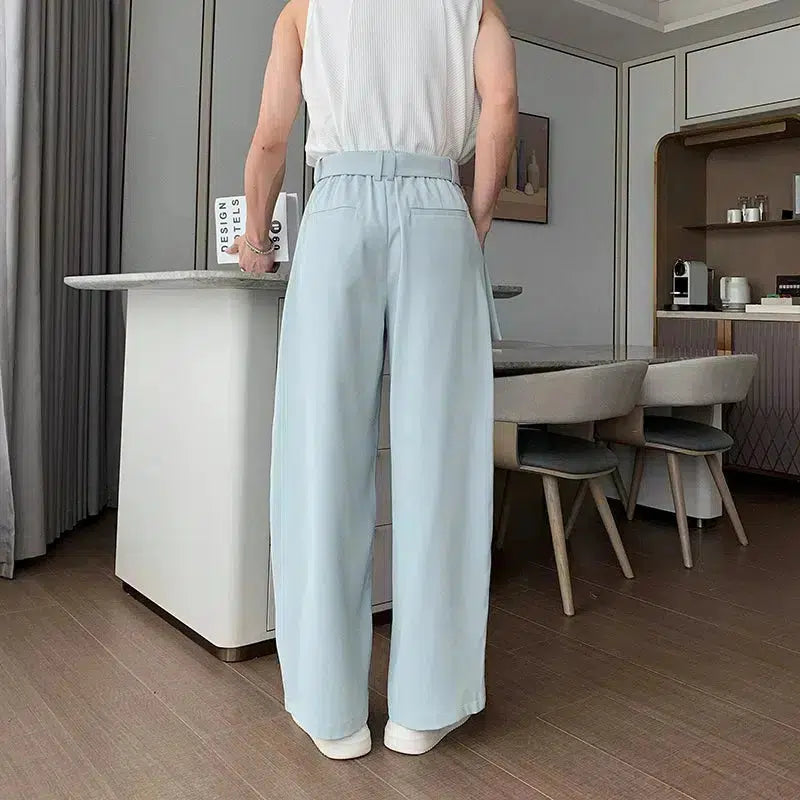 Wide-Leg High-Waist Pleated Pants