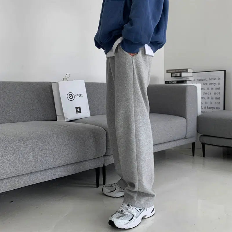 Wide Leg Light Gray Sweatpants