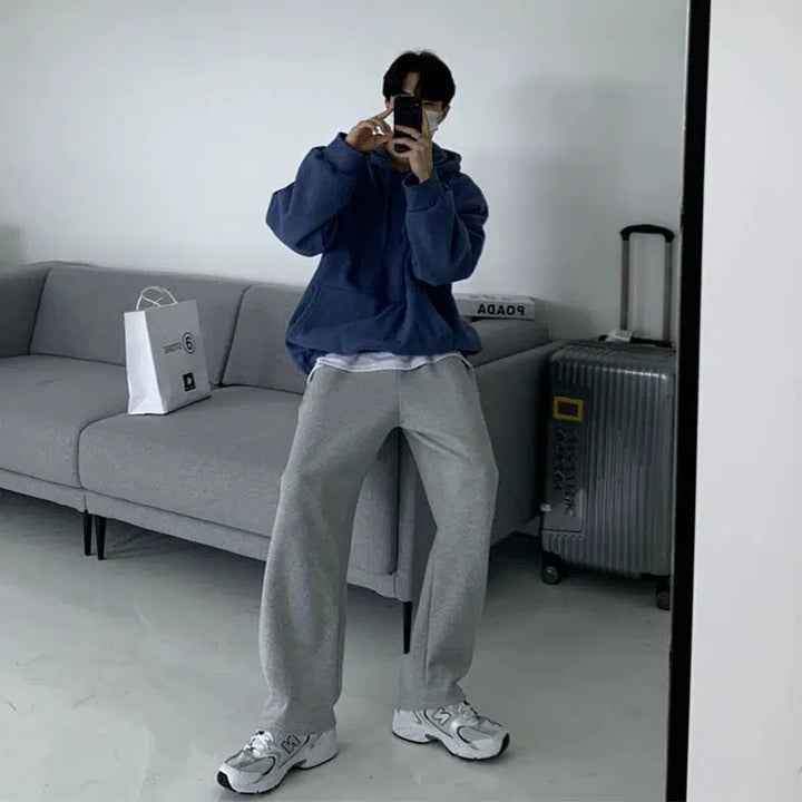 Wide Leg Light Gray Sweatpants