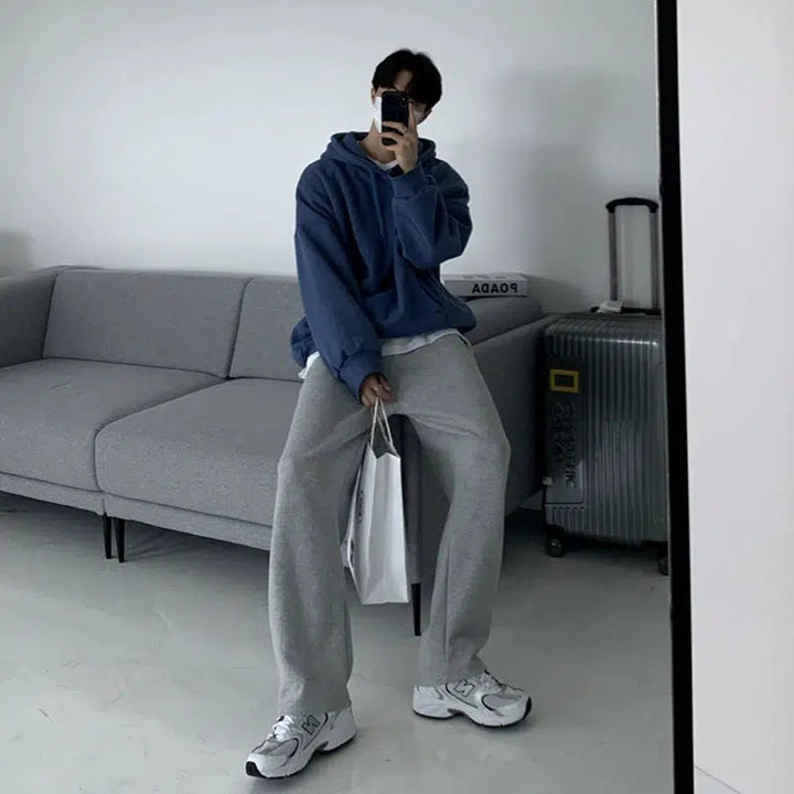 Wide Leg Light Gray Sweatpants