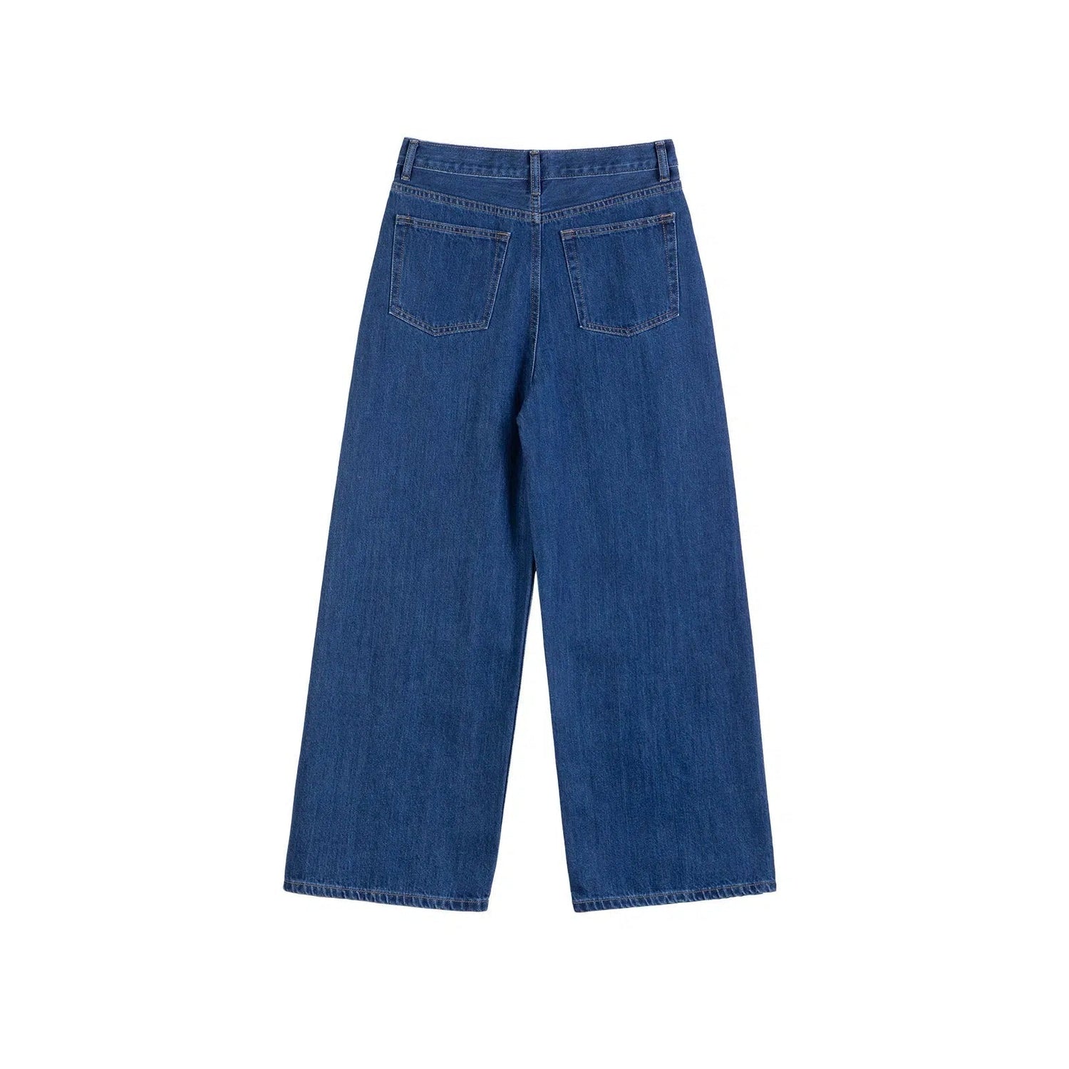 Wide-Leg Mid-waist Denim Pants