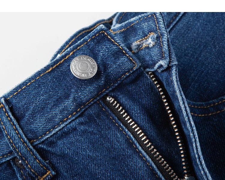 Wide-Leg Mid-waist Denim Pants