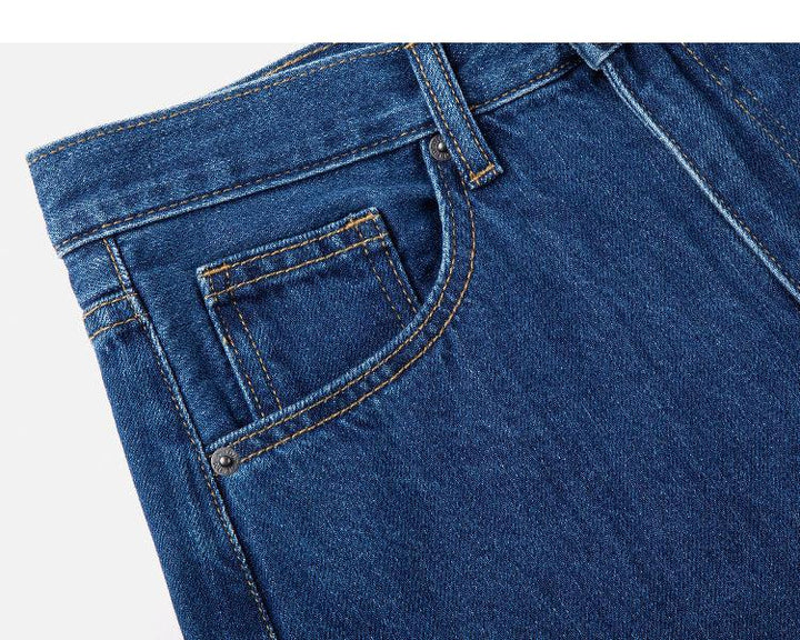 Wide-Leg Mid-waist Denim Pants