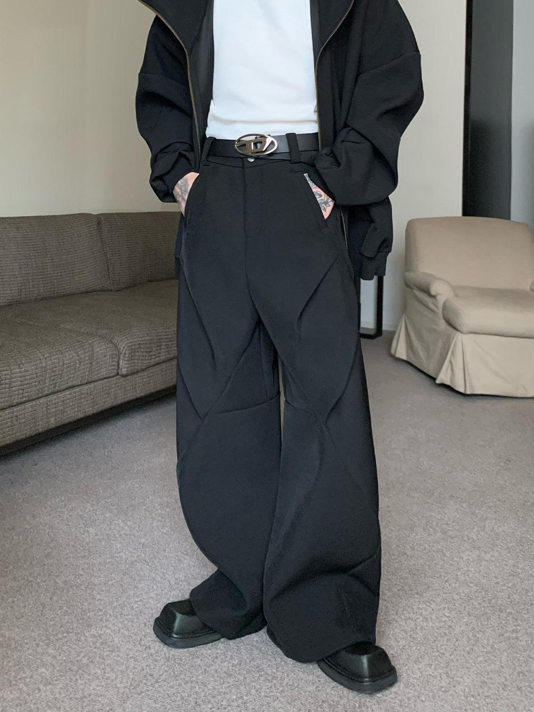 Wide Leg Mopping Pants