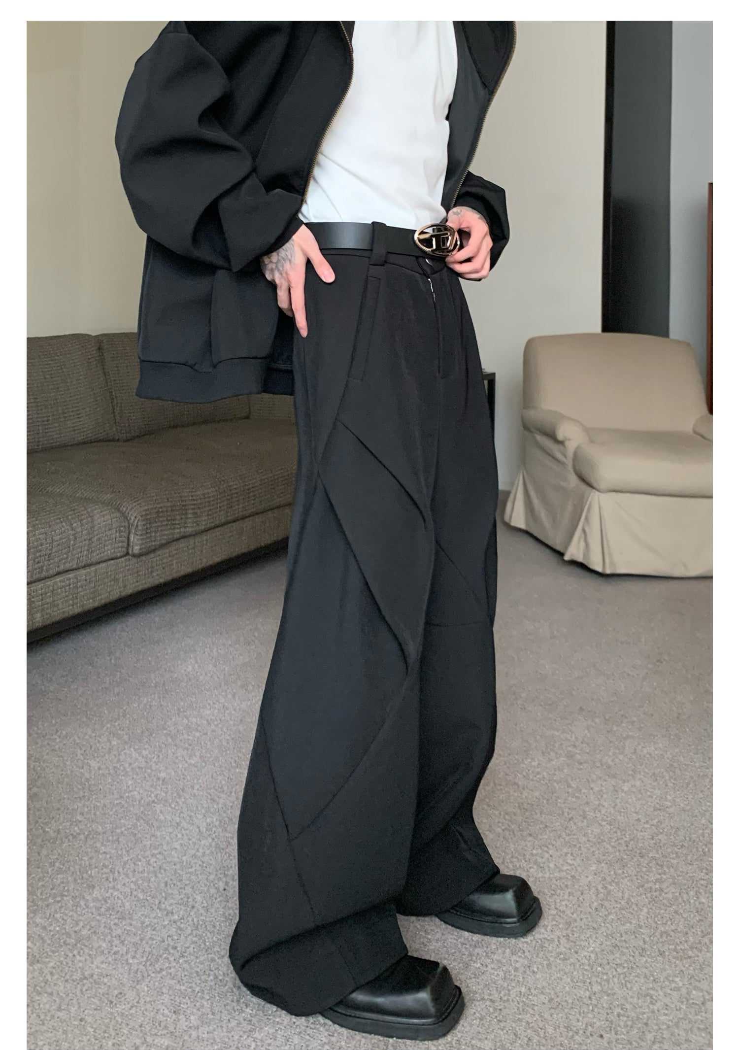 Wide Leg Mopping Pants