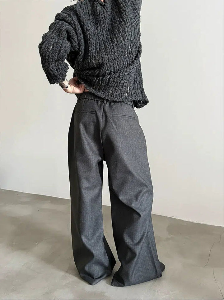 Wide-Leg Pinstripe Pants
