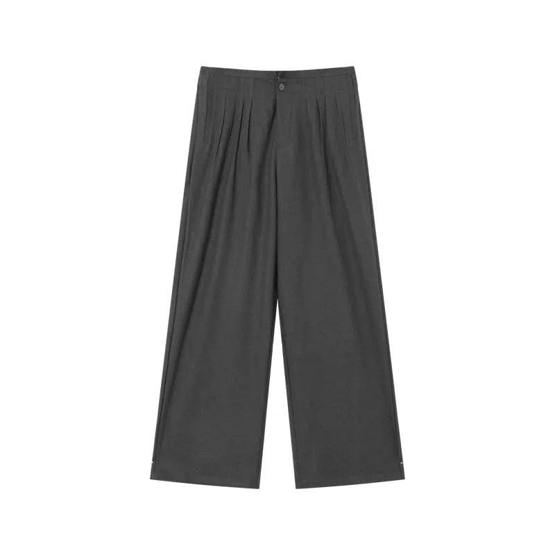 Wide-Leg Pleated Pants