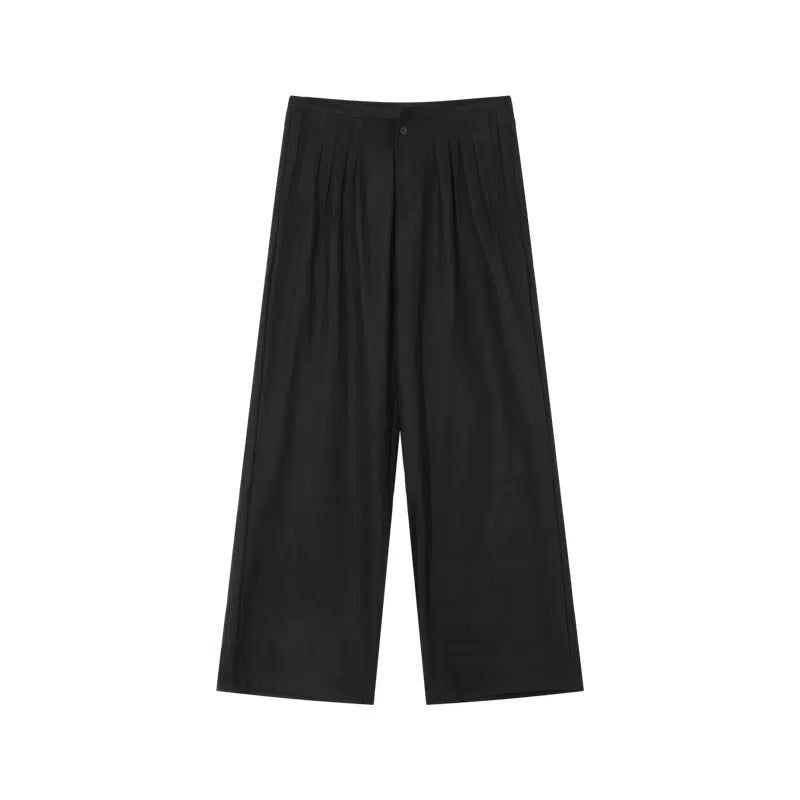 Wide-Leg Pleated Pants