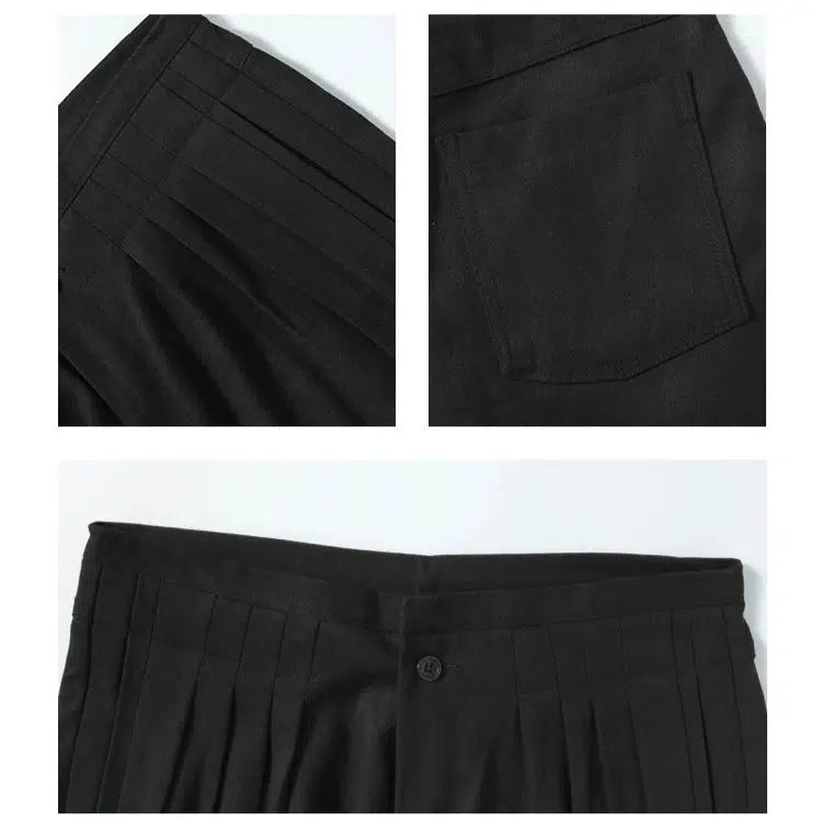 Wide-Leg Pleated Pants