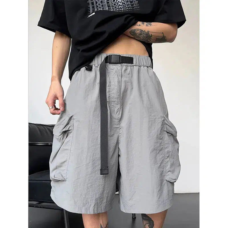 Wide Leg Pocket Cargo Shorts