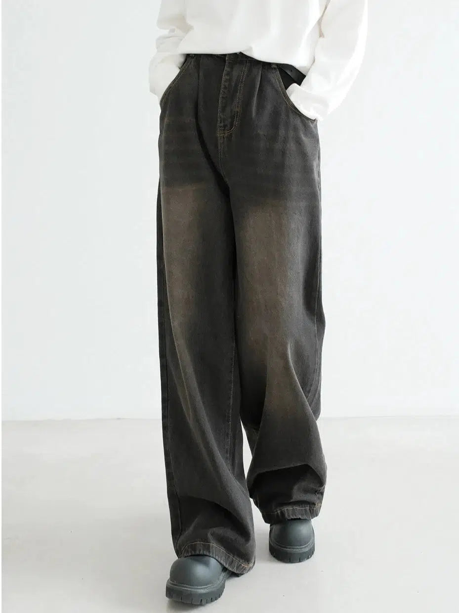 Wide-Leg Relaxed Fit Denim Pants