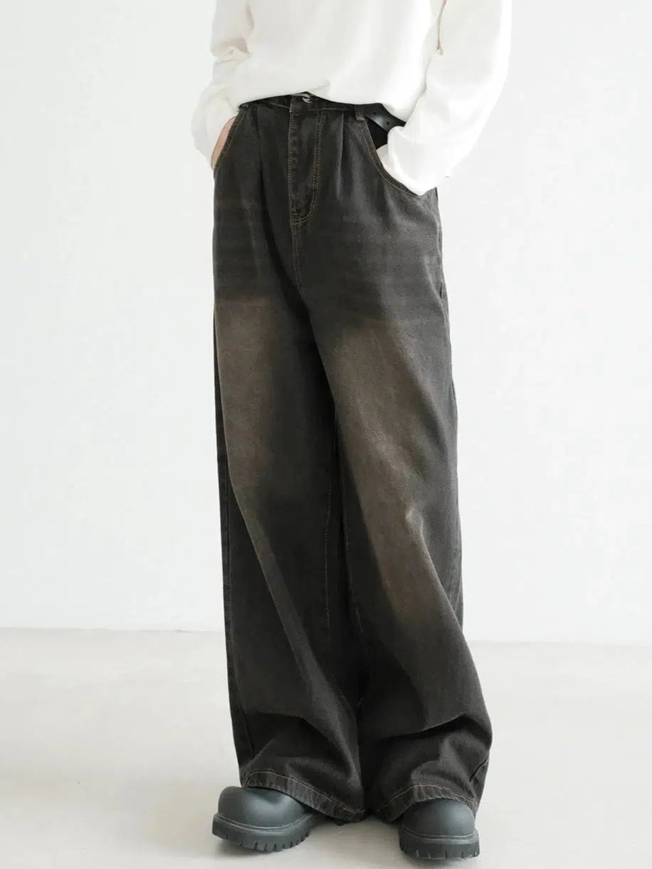 Wide-Leg Relaxed Fit Denim Pants