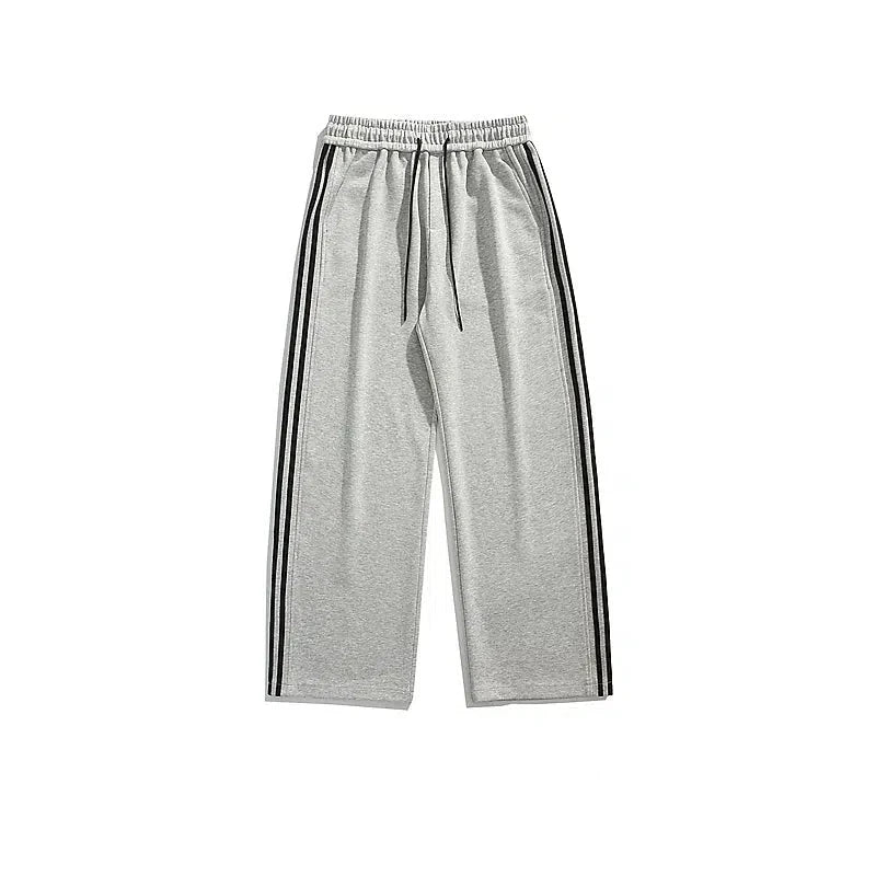 Wide-Leg Stripe Casual Pants