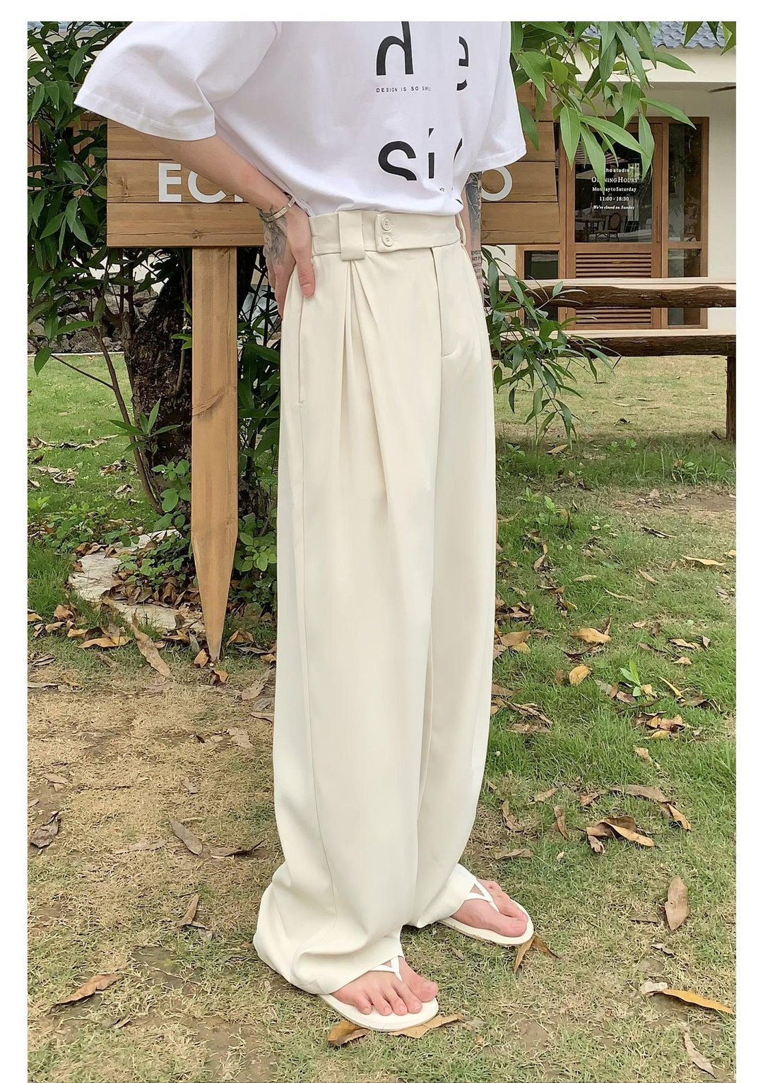 Wide Leg Suit Straight Pants
