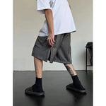 Wide-Leg Zip-Up Casual Shorts