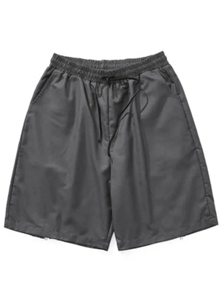 Wide-Leg Zip-Up Casual Shorts