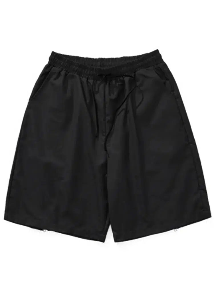 Wide-Leg Zip-Up Casual Shorts