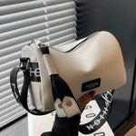 Wide Strap Leather Crossbody Bag