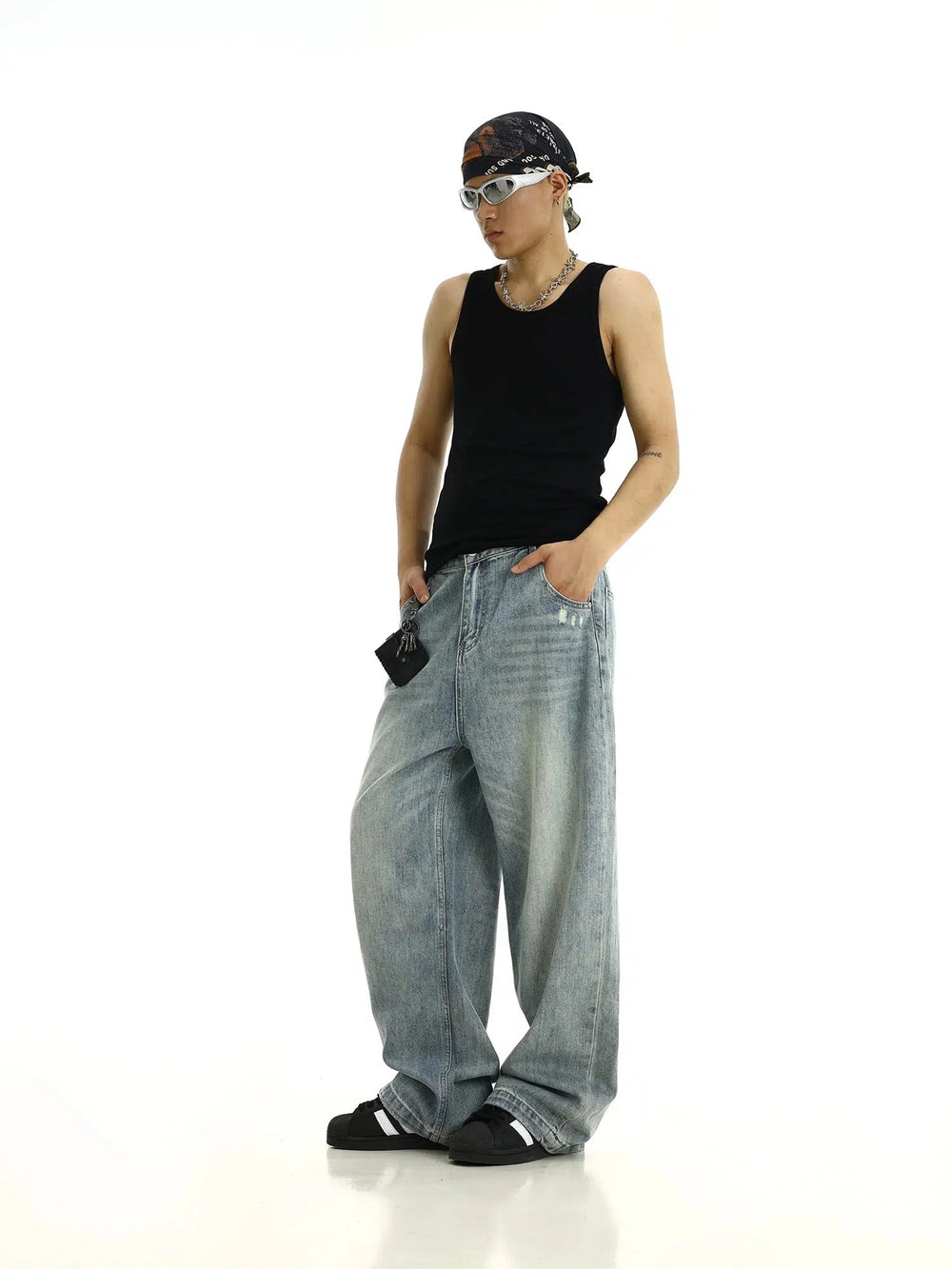 Wide-leg Denim Pants