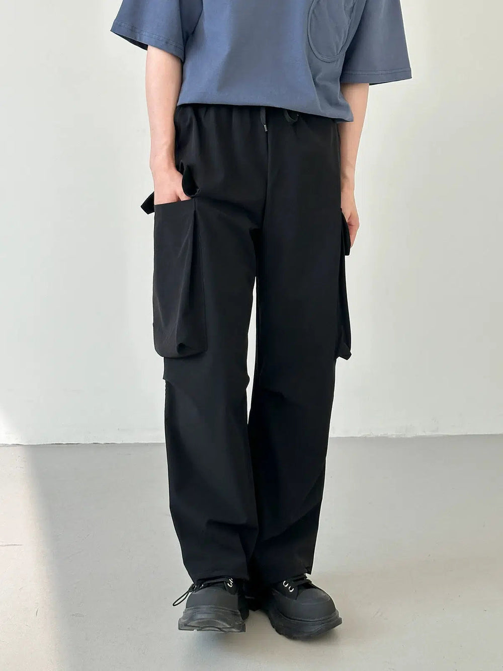Wide-leg Drape Overalls Large Pocket