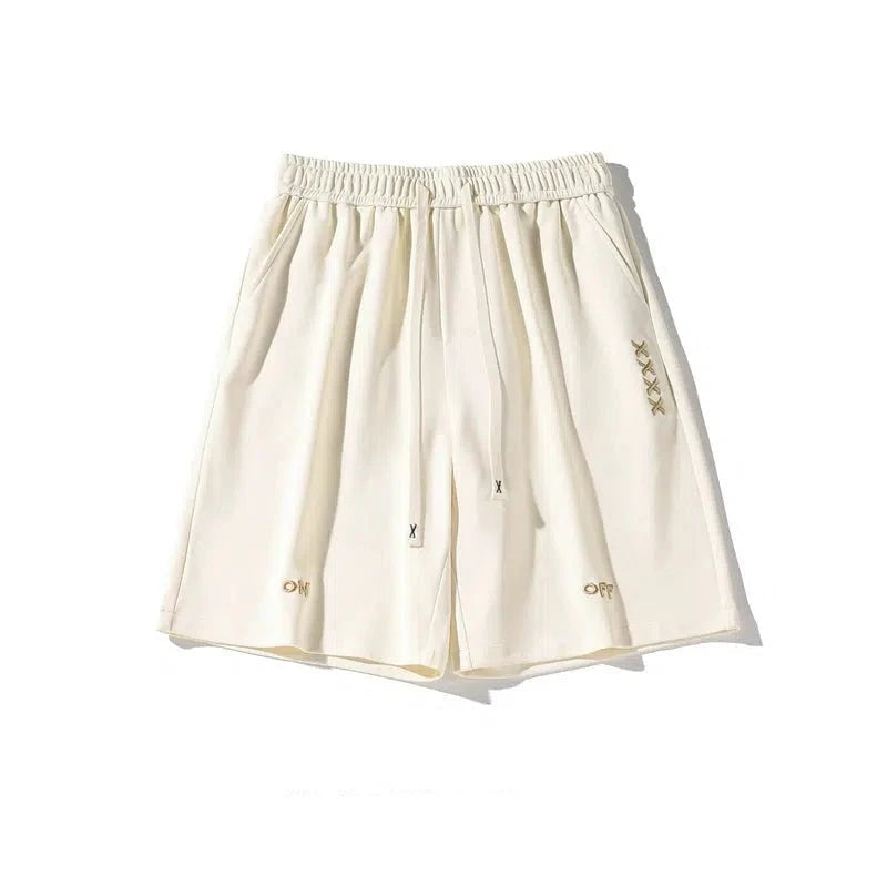 Wide-leg Embroidery Shorts