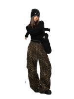 Wide-leg Leopard Print Jeans