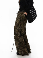 Wide-leg Leopard Print Jeans