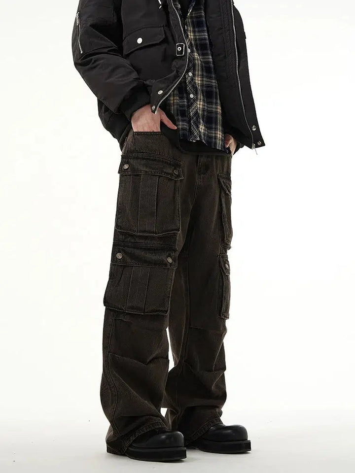 Wide-leg Multi-pocket Denim