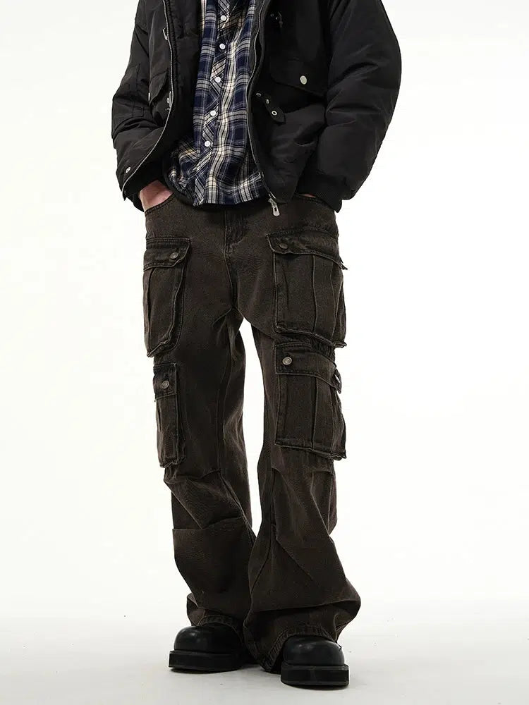 Wide-leg Multi-pocket Denim