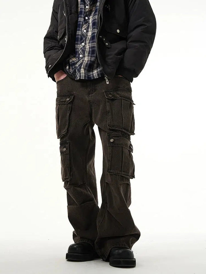 Wide-leg Multi-pocket Denim