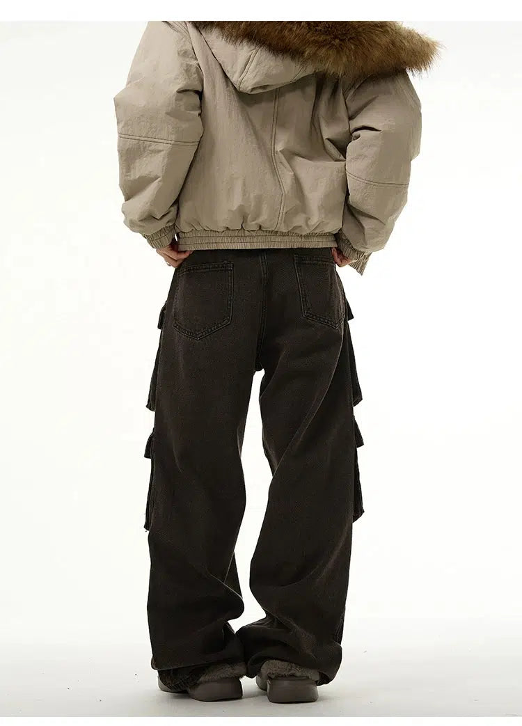 Wide-leg Multi-pocket Denim