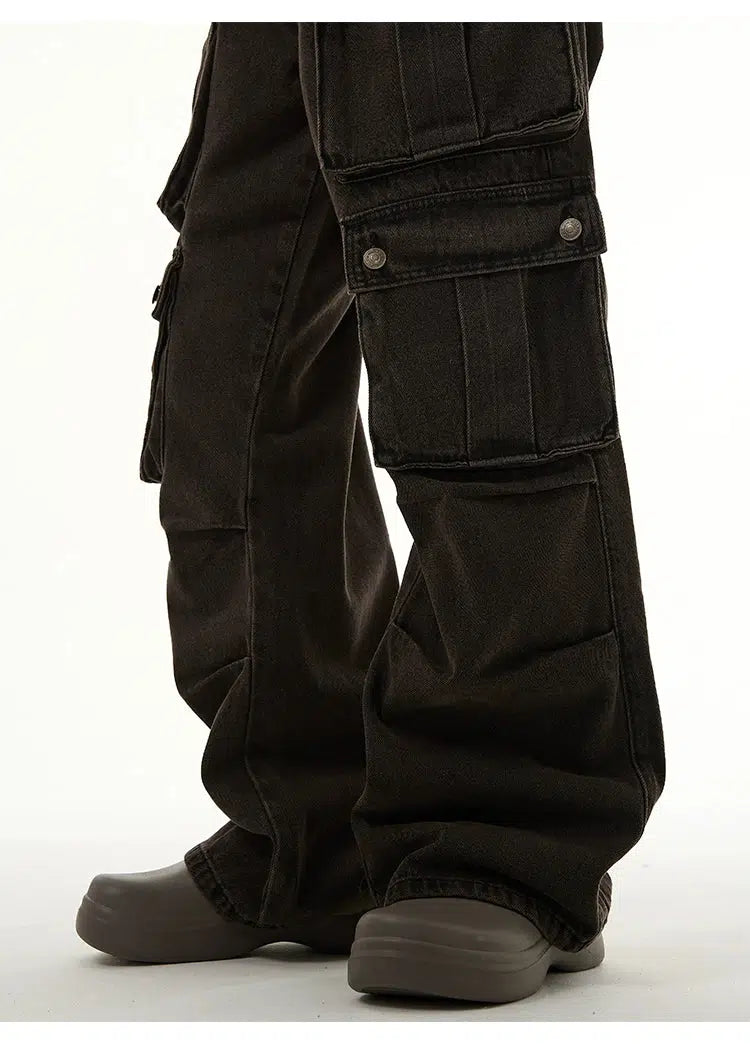 Wide-leg Multi-pocket Denim