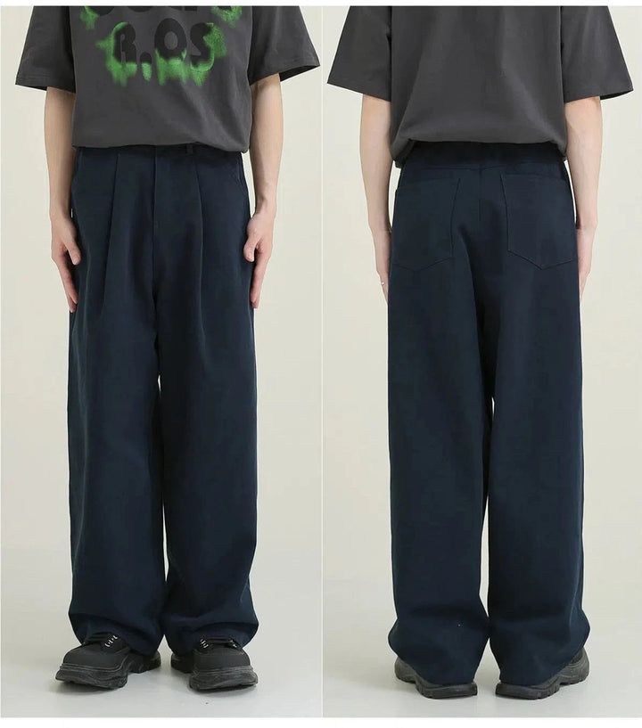 Wide-leg Pleated Pants
