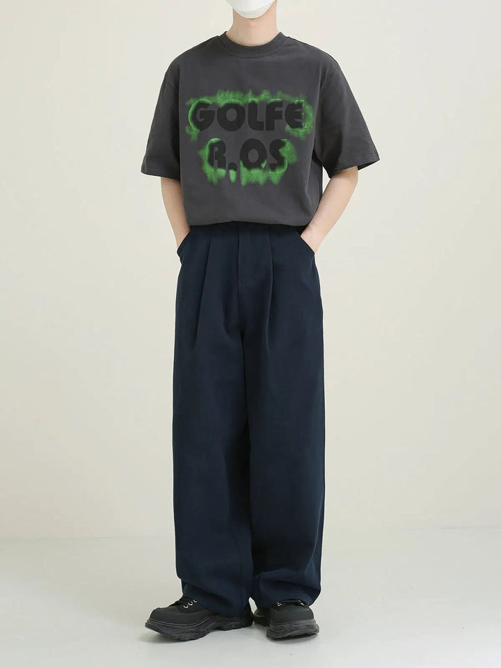 Wide-leg Pleated Pants