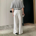 Wide-leg Straight Pleated Pants