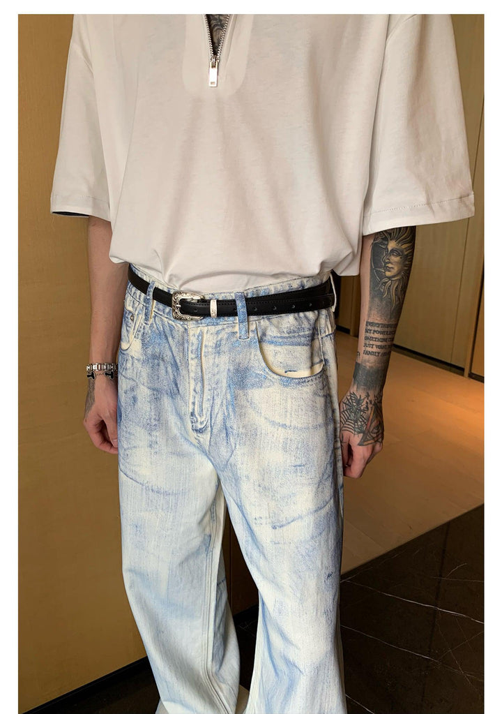 Wide-leg Straight-leg Jeans