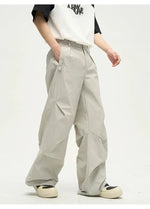 Wide-leg Straight-leg Nylon Pants