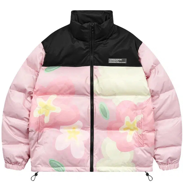 Wildflower Print Cotton Padded Jacket