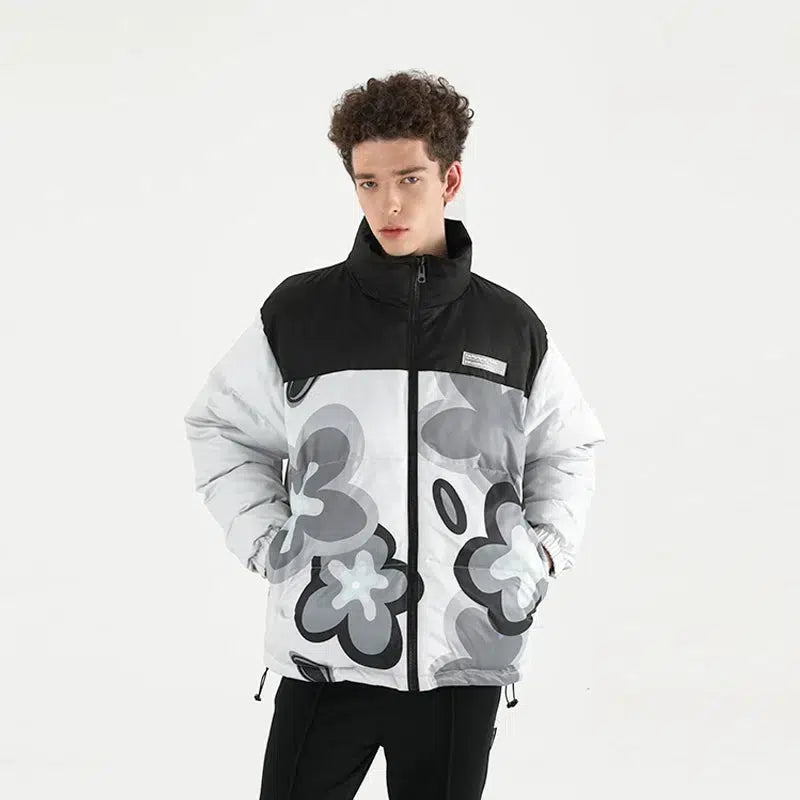 Wildflower Print Cotton Padded Jacket
