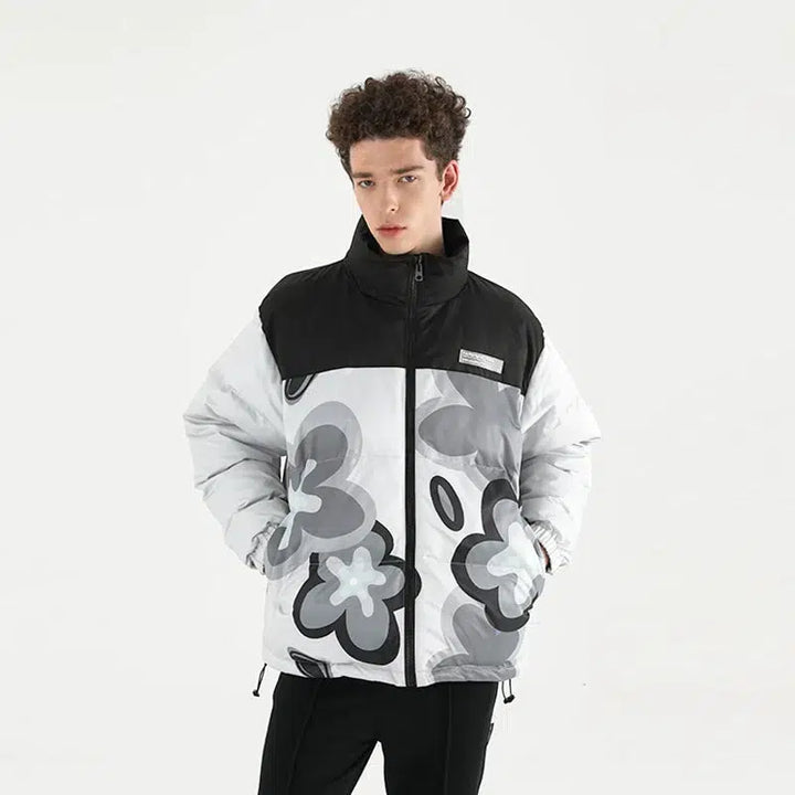 Wildflower Print Cotton Padded Jacket