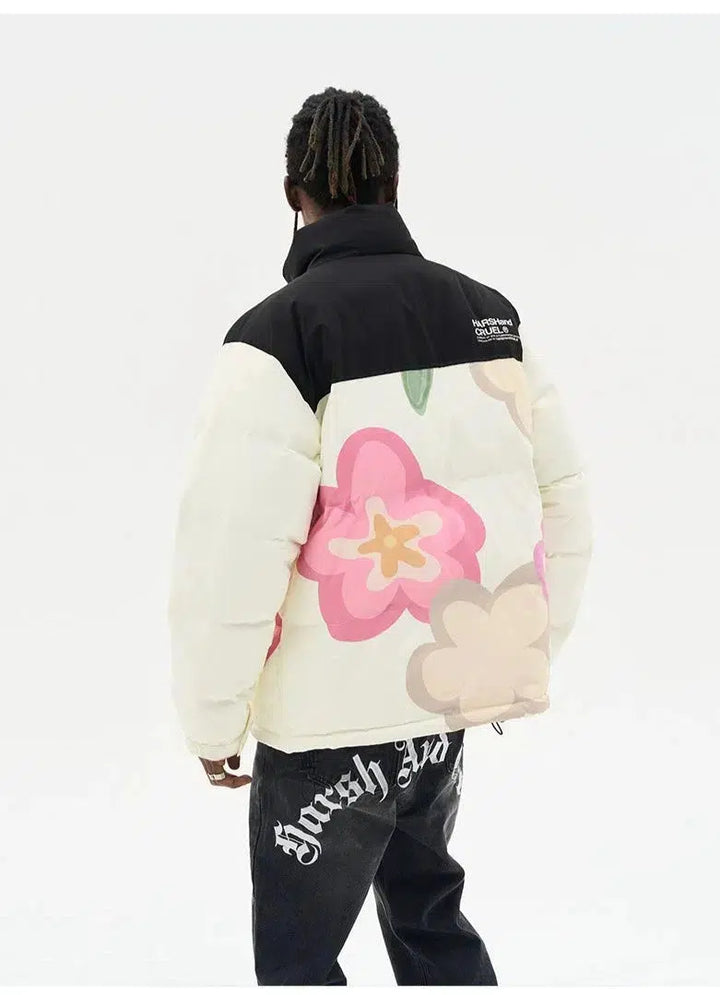 Wildflower Print Cotton Padded Jacket