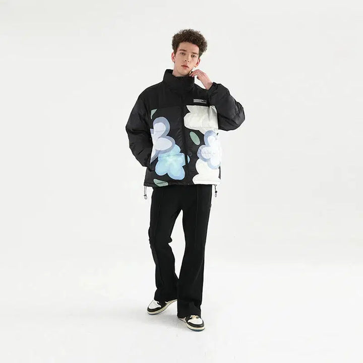 Wildflower Print Cotton Padded Jacket