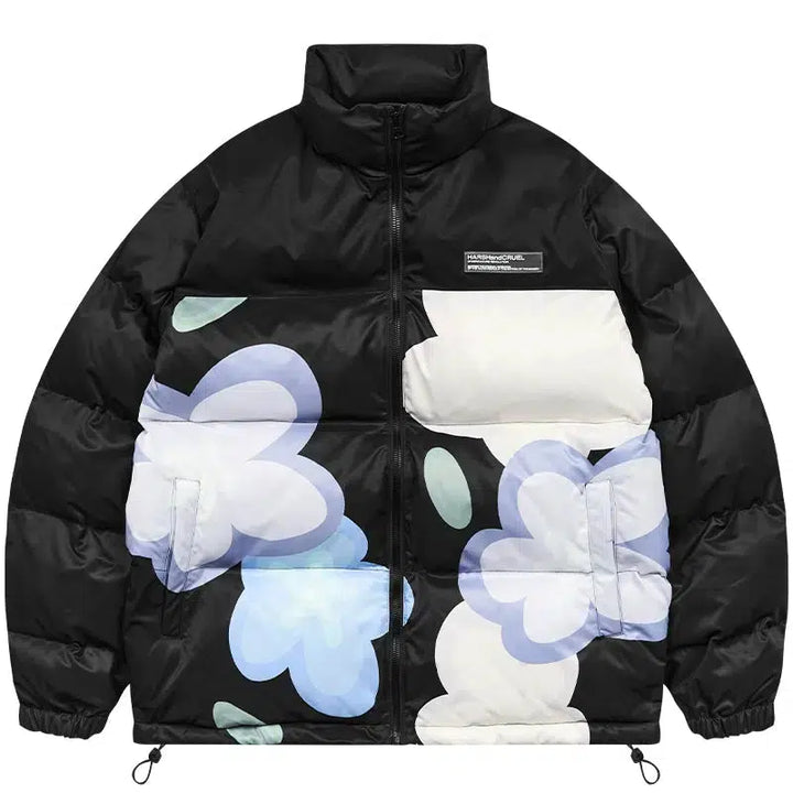 Wildflower Print Cotton Padded Jacket