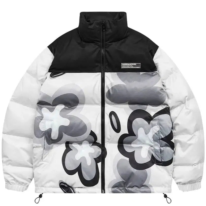 Wildflower Print Cotton Padded Jacket