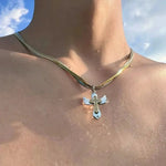 Winged Cross Pendant Necklace